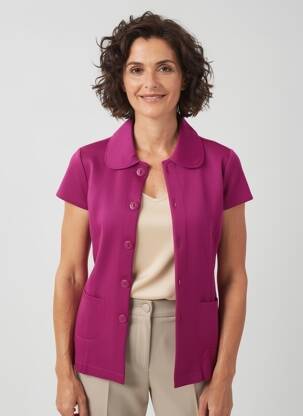 Vestă cu mâneci scurte croială dreaptă violet PAUPORTÉ femeie