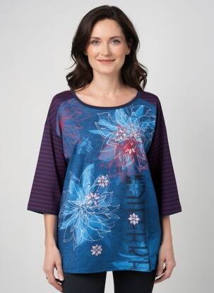 Tricou mâneci 3/4 mâneci 3/4 albastru OLSEN femeie