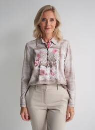 Polo croială dreaptă mâneci lungi maro RABE femeie