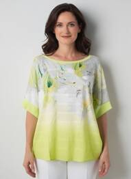 Tricou imprimeu fantezie mâneci scurte verde OLSEN femeie