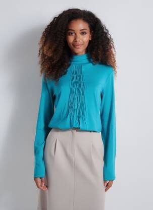 Tricou mâneci lungi mâneci lungi albastru KALAÏS femeie