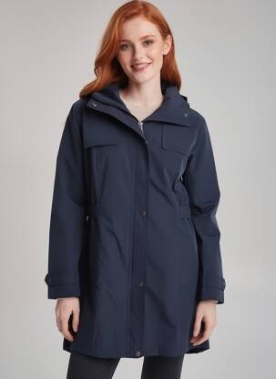 Parka mâneci lungi cu glugă albastru KALAÏS femeie