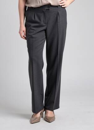 Pantalon drept talie cu cleme talie înaltă gri QUATTRO femeie