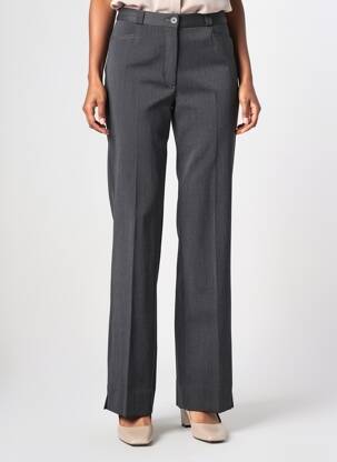 Pantalon drept talie cu cleme talie înaltă gri QUATTRO femeie