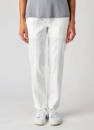 Pantalon slim talie elastică mărime normală alb FRANK WALDER femeie