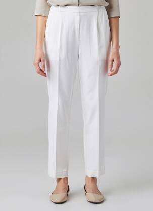 Pantalon slim talie elastică mărime normală alb FINNKARELIA femeie