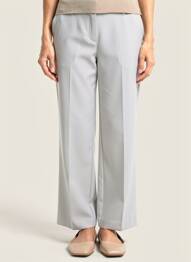 Pantalon drept talie elastică mărime normală gri FRANK WALDER femeie