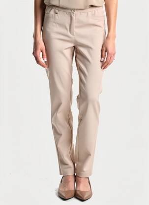 Pantalon slim talie elastică mărime normală bej FRANK WALDER femeie