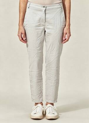 Pantalon chino țesătură poplin mărime normală gri TONI femeie