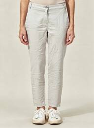 Pantalon chino țesătură poplin mărime normală gri TONI femeie