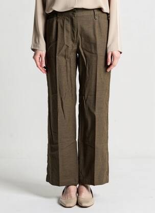 Pantalon drept țesătură crep mărime normală verde OLSEN femeie
