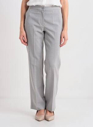 Pantalon drept țesătură crep talie înaltă gri QUATTR1 femeie