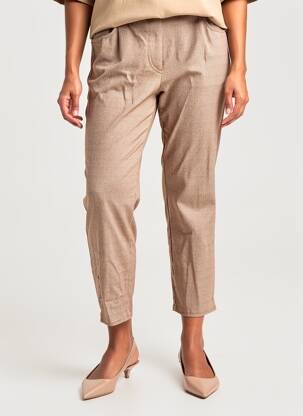 Pantalon 7/8 țesătură poplin mărime normală maro FRANK WALDER femeie