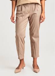 Pantalon 7/8 țesătură poplin mărime normală maro FRANK WALDER femeie