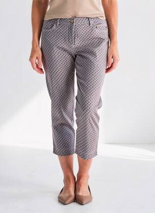 Pantalon 7/8 țesătură poplin mărime normală portocalie TONI femeie