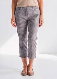 Pantalon 7/8 țesătură poplin mărime normală portocaliu TONI femeie