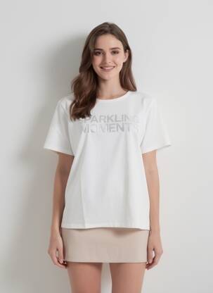Tricou croială dreaptă mâneci scurte alb SOYACONCEPT femeie
