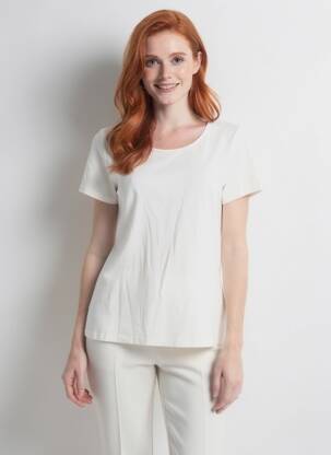 Tricou croială cambrată mâneci scurte alb SOYACONCEPT femeie