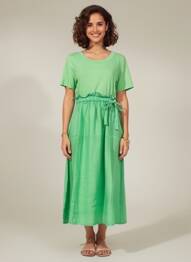Rochie lungă mâneci scurte mâneci scurte verde GG LUXE femeie