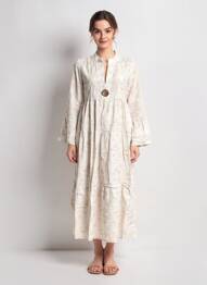 Rochie lungă mâneci lungi mâneci lungi bej COUTURIST femeie