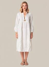 Rochie midi mâneci 3/4 mâneci 3/4 alb COUTURIST femeie