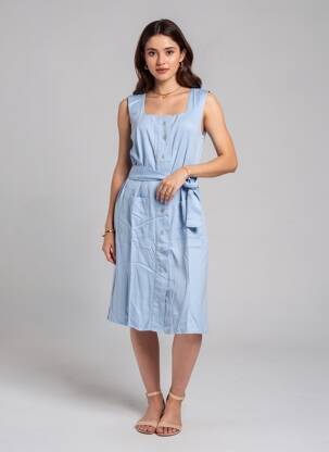 Rochie midi fără mâneci fără mâneci albastru COUTURIST femeie