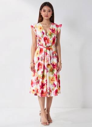 Rochie midi mâneci scurte mâneci scurte roz COUTURIST femeie