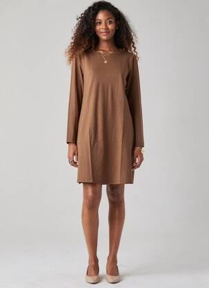 Rochie scurtă mâneci lungi mâneci lungi maro COUTURIST femeie