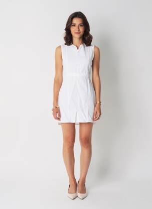 Rochie scurtă fără mâneci fără mâneci alb DENIM &DRESS femeie