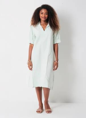 Rochie midi mâneci scurte mâneci scurte verde COUTURIST femeie