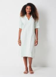 Rochie midi mâneci scurte mâneci scurte verde COUTURIST femeie