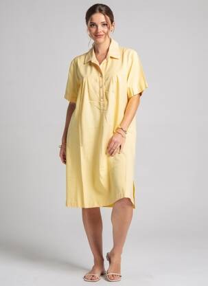 Rochie midi mâneci scurte mâneci scurte galben COUTURIST femeie