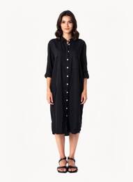 Rochie midi mâneci lungi mâneci lungi negru COUTURIST femeie