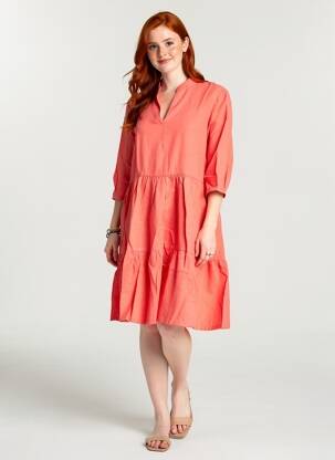 Rochie midi mâneci 3/4 mâneci 3/4 roz COUTURIST femeie
