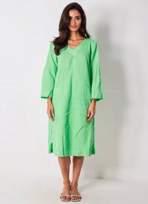 Rochie midi mâneci 3/4 mâneci 3/4 verde COUTURIST femeie