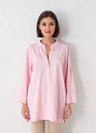 Tunică mâneci lungi guler în v roz COUTURIST femeie