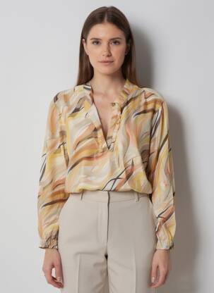 Tunică mâneci lungi țesătură crep bej COUTURIST femeie