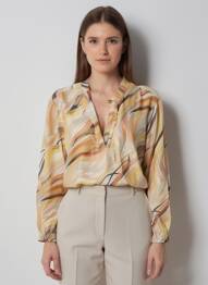 Tunică mâneci lungi țesătură crep bej COUTURIST femeie