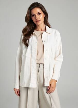 Jachete casual croială dreaptă alb COUTURIST femeie