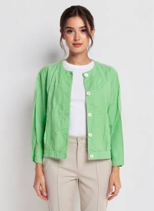 Jachete casual guler rotund verde COUTURIST femeie