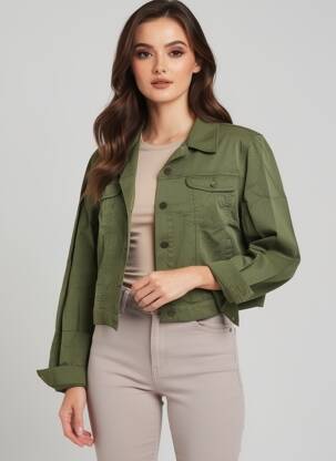Jachete casual croială dreaptă verde COUTURIST femeie