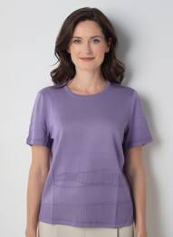 Tricou croială dreaptă mâneci scurte violet PAUPORTÉ femeie