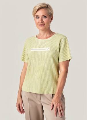 Pulover elasticitate mâneci scurte verde KATMAI femeie
