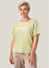 Pulover elasticitate mâneci scurte verde KATMAI femeie