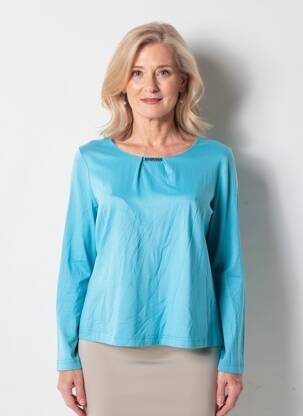Tricou mâneci lungi mâneci lungi albastru RABE femeie