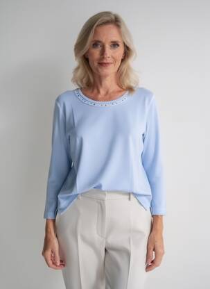 Tricou mâneci 3/4 mâneci 3/4 albastru RABE femeie