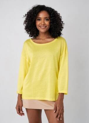 Tricou mâneci 3/4 mâneci 3/4 galben ESCORPION femeie