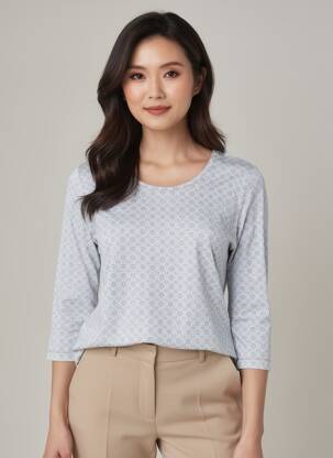 Tricou mâneci 3/4 mâneci 3/4 albastru THOMAS RABE femeie