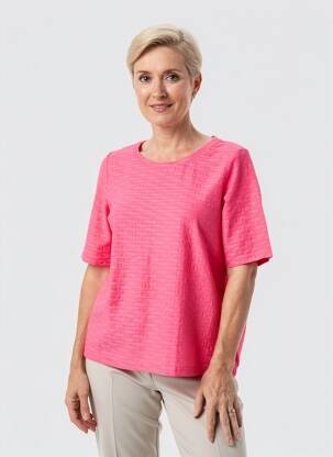 Tricou elasticitate mâneci scurte roz RABE femeie