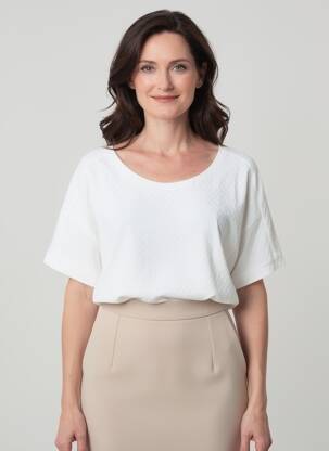Tricou croială dreaptă mâneci scurte alb OLSEN femeie